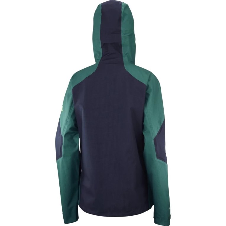 Green / Navy Salomon Outpeak GTX 3L Women's Shell Jackets | IE ML5074